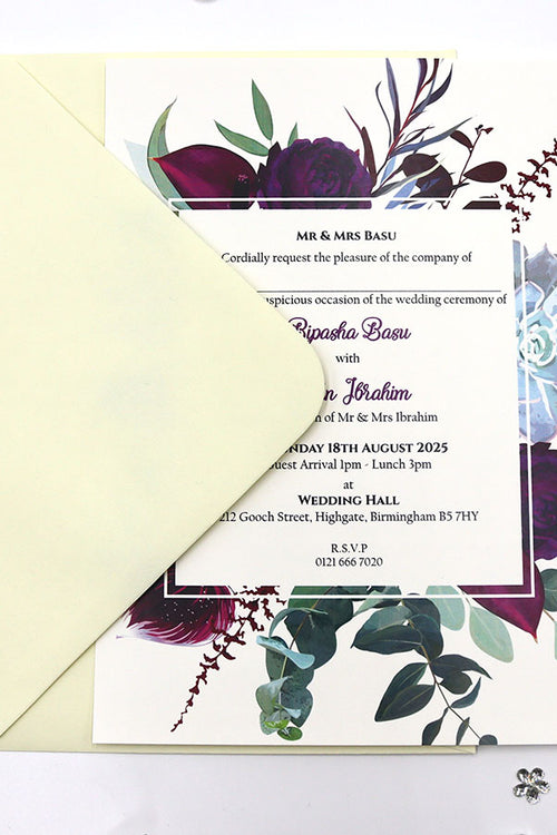 Load image into Gallery viewer, ABC 1149 Floral A5 Invitation
