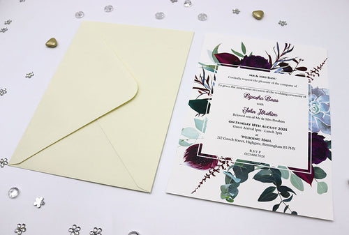 Load image into Gallery viewer, ABC 1149 Floral A5 Invitation
