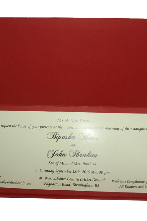 Load image into Gallery viewer, ABC 330 WI Red Wedding Invitation
