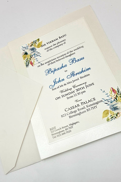 Load image into Gallery viewer, B 0027 - 102 Blue Pink Invitation
