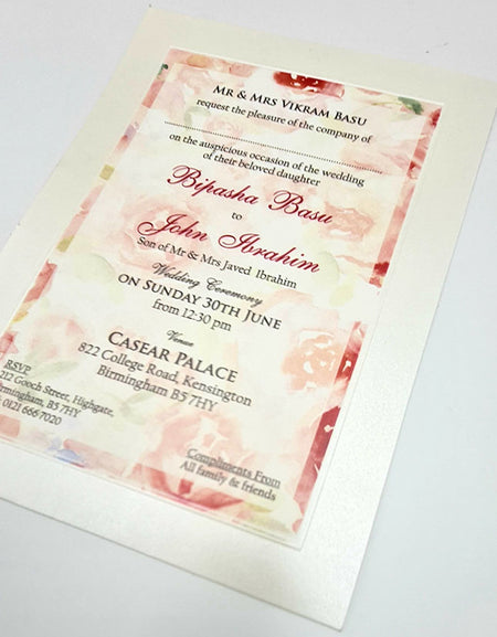 B 0027 - 101 Floral Pink Invitation
