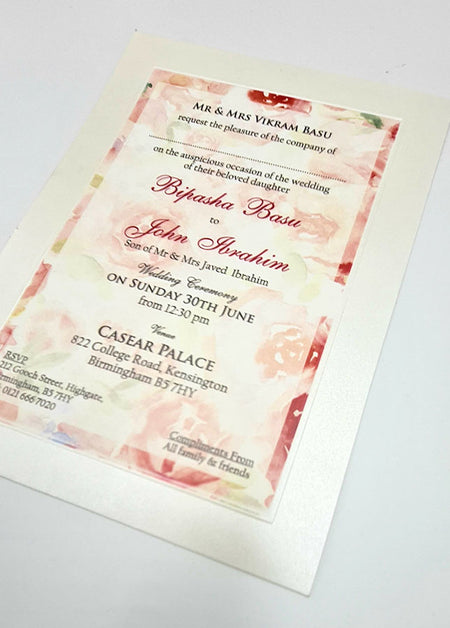 B 0027 - 101 Floral Pink Invitation
