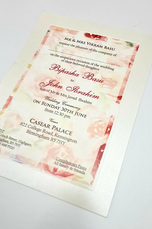 Load image into Gallery viewer, B 0027 - 101 Floral Pink Invitation
