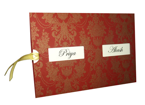 Load image into Gallery viewer, Double Window Pocket Invitation With Damask Pattern - ABC 678
