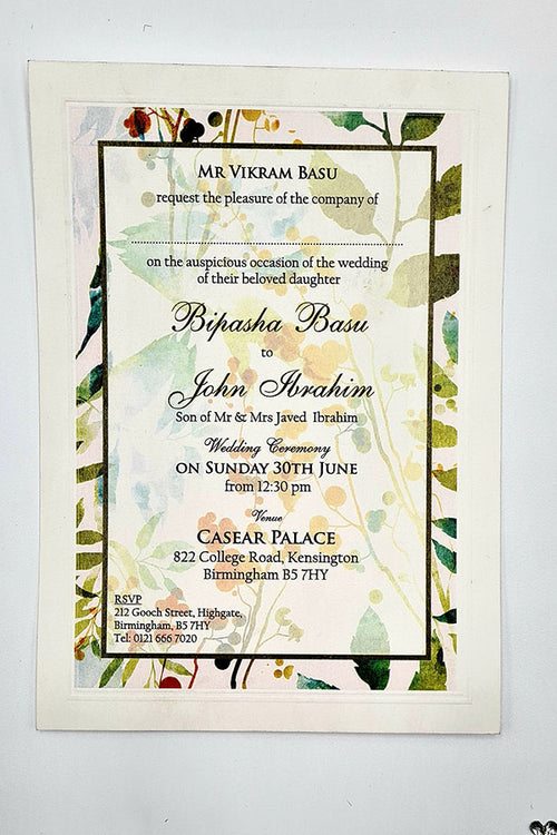 Load image into Gallery viewer, B 0028 - 101 Blue Green Leafy Invitation
