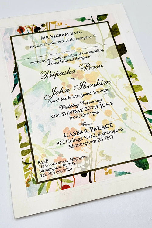 Load image into Gallery viewer, B 0028 - 101 Blue Green Leafy Invitation
