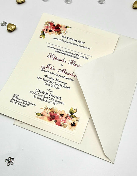 B 0028 - 102 Floral Invitation