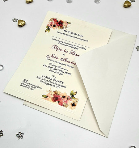 B 0028 - 102 Floral Invitation