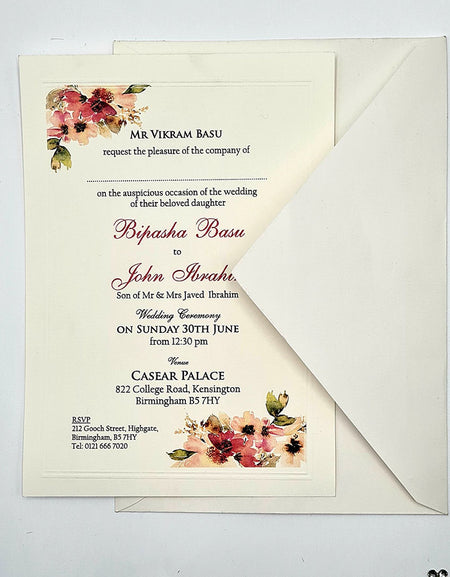 B 0028 - 102 Floral Invitation