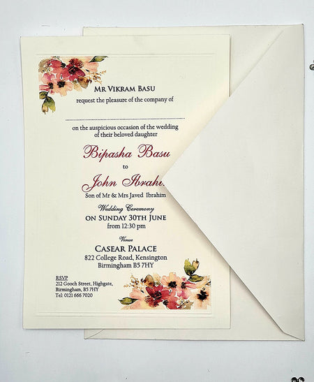 B 0028 - 102 Floral Invitation
