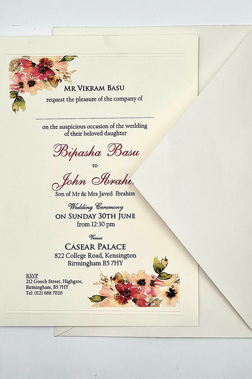 Load image into Gallery viewer, B 0028 - 102 Floral Invitation
