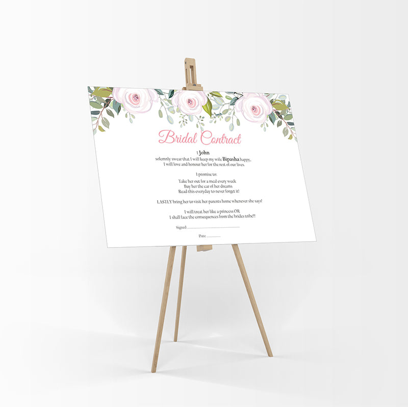 Baby Pink Floral – A1 Bridal Contract, Marriage Contract