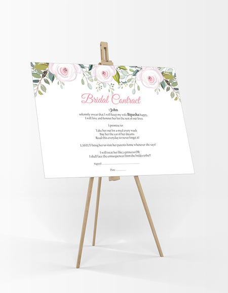 Baby Pink Floral – A1 Bridal Contract, Marriage Contract