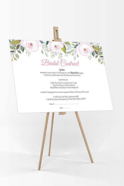 Load image into Gallery viewer, Baby Pink Floral – A1 Bridal Contract, Marriage Contract
