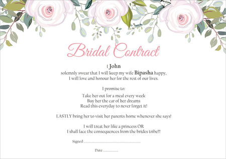 Baby Pink Floral – A1 Bridal Contract, Marriage Contract
