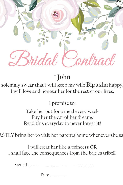 Load image into Gallery viewer, Baby Pink Floral – A1 Bridal Contract, Marriage Contract

