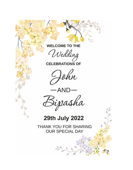Yellow Floral – A1 Mounted Welcome Poster