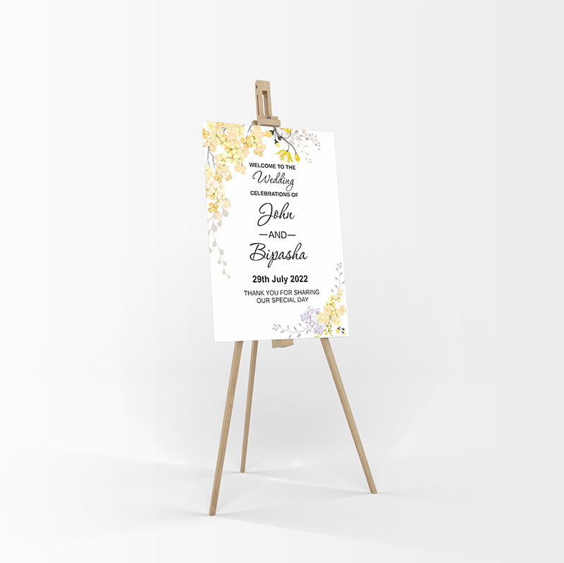 Yellow Floral – A1 Mounted Welcome Poster