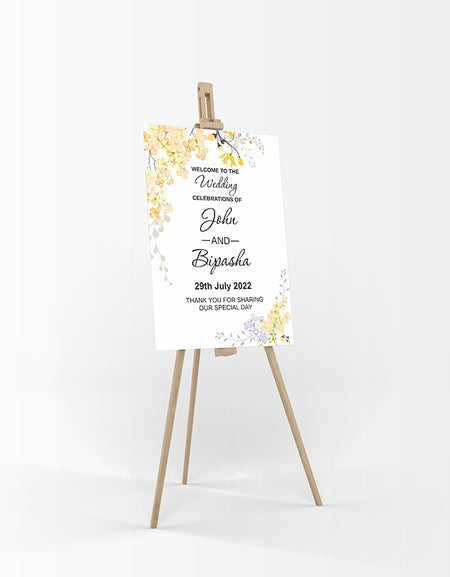 Yellow Floral – A1 Mounted Welcome Poster