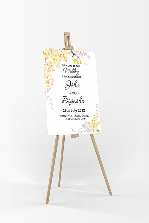 Load image into Gallery viewer, Yellow Floral – A1 Mounted Welcome Poster
