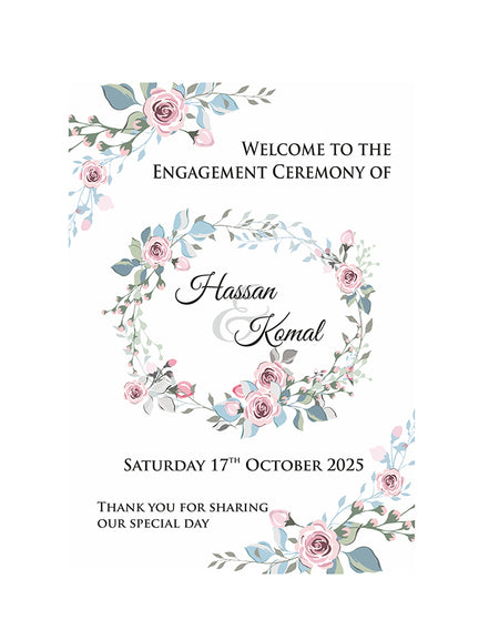 Pastel Floral Wreath – A1 Mounted Welcome Poster