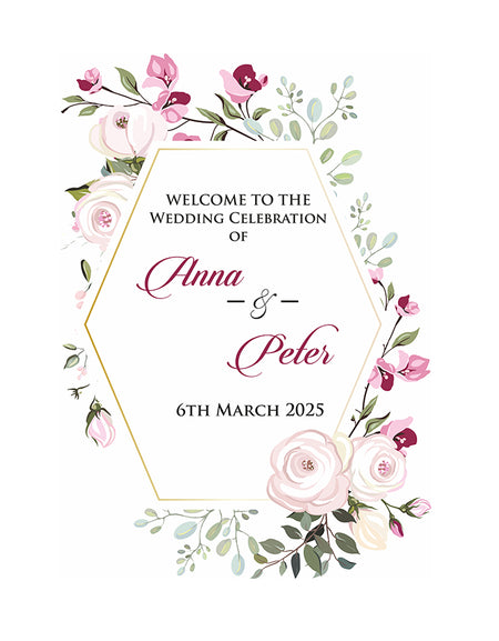 Purple Green Floral – A1 Mounted Welcome Poster