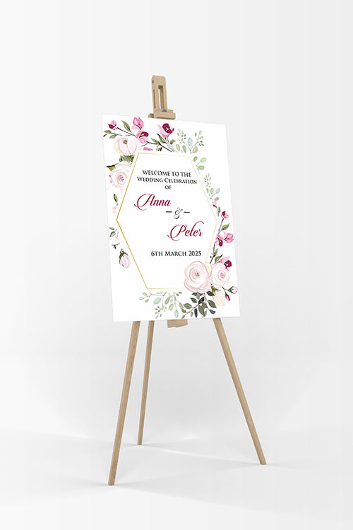 Load image into Gallery viewer, Purple Green Floral – A1 Mounted Welcome Poster
