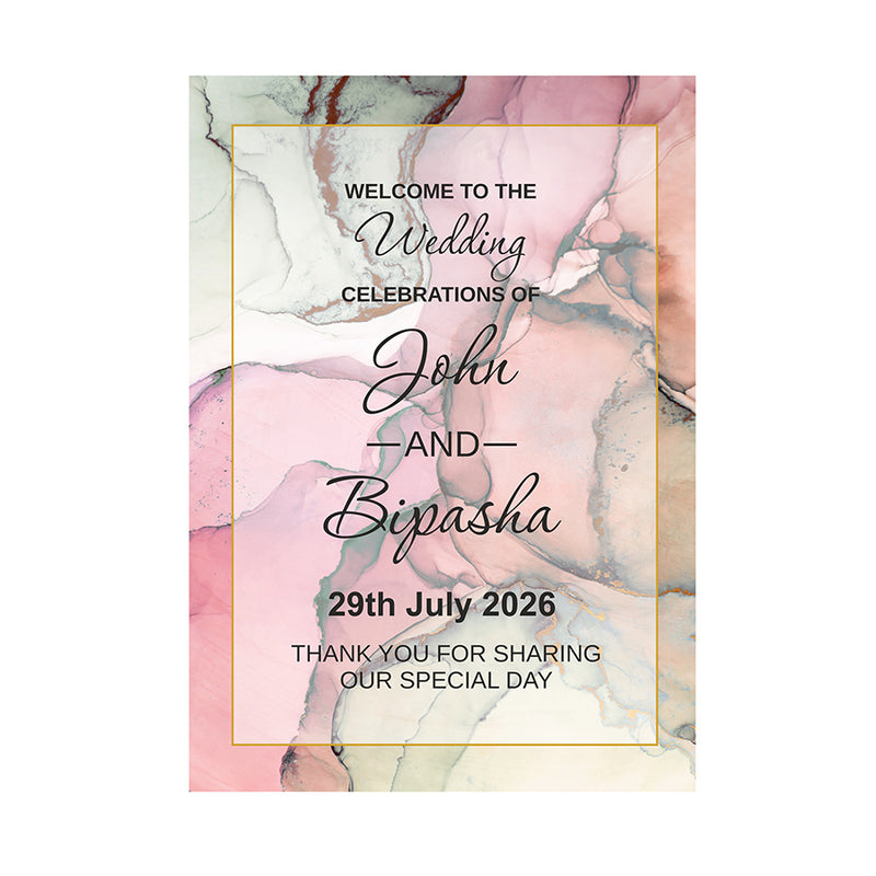 Pink Marble – A1 Mounted Welcome Poster