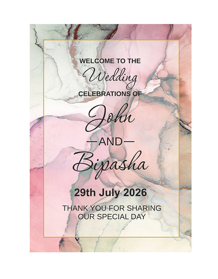 Pink Marble – A1 Mounted Welcome Poster