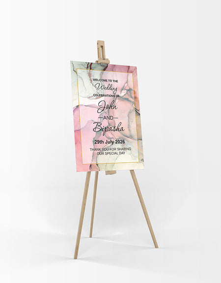 Pink Marble – A1 Mounted Welcome Poster