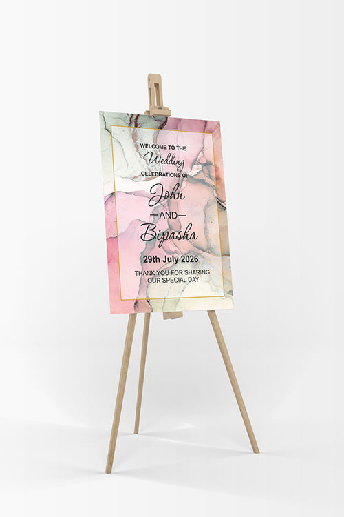 Load image into Gallery viewer, Pink Marble – A1 Mounted Welcome Poster
