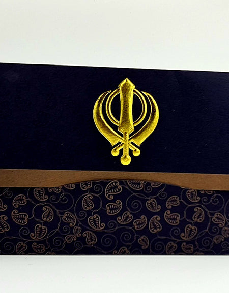 BGL S Blue Midnight blue Sikh paisley invitation