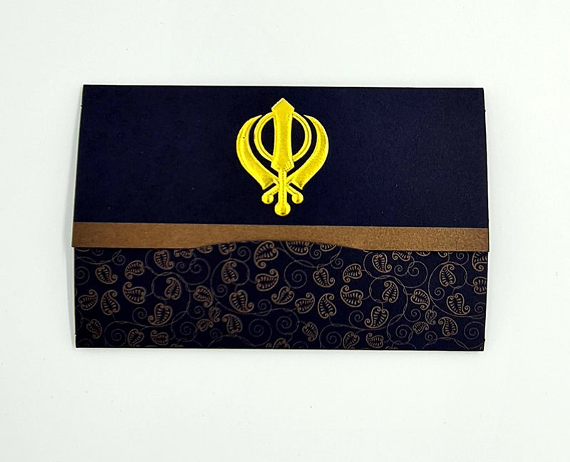 BGL S Blue Midnight blue Sikh paisley invitation