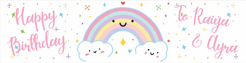 Load image into Gallery viewer, Birthday Pastel Rainbow – Card Banner
