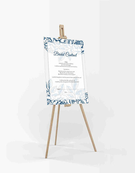 Blue Floral – A1 Bridal Contract, Marriage Contract