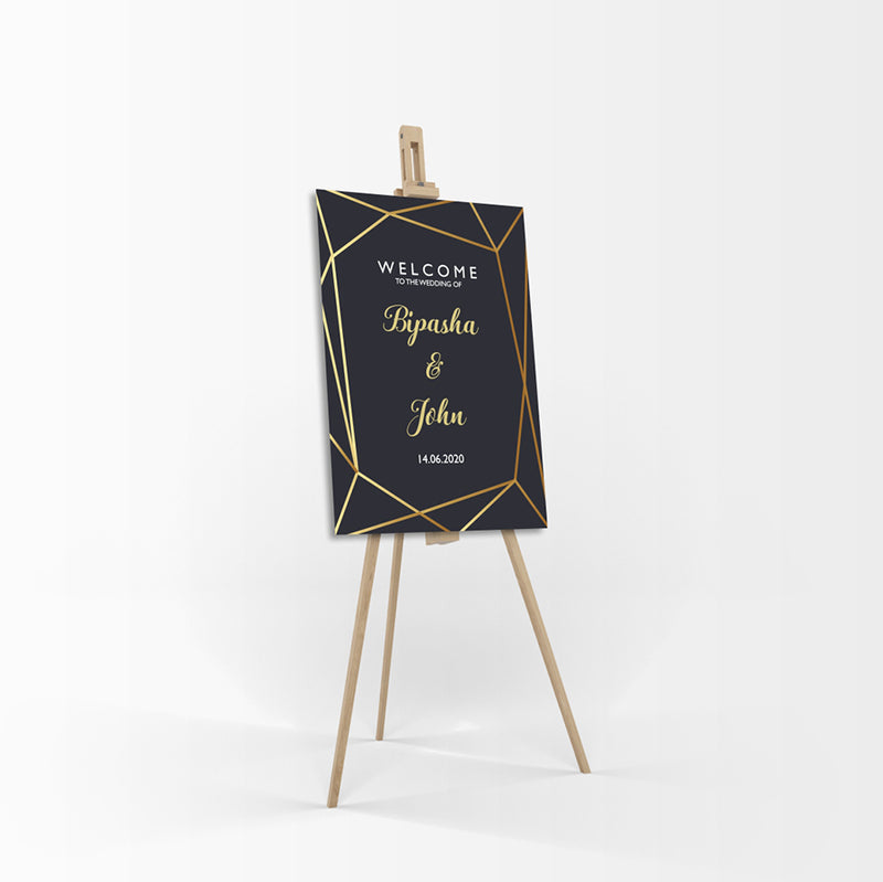 Black Gold Art Deco – A1 Mounted Welcome Poster