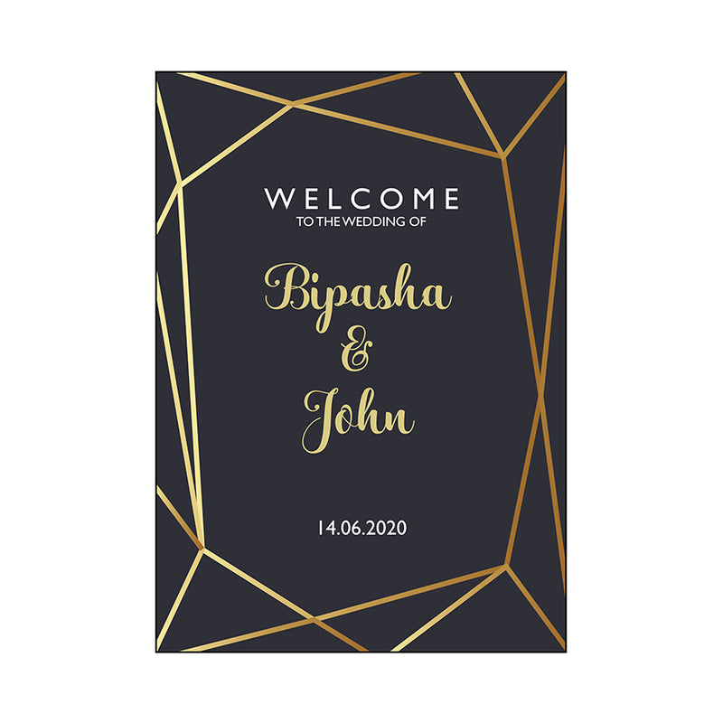 Black Gold Art Deco – A1 Mounted Welcome Poster