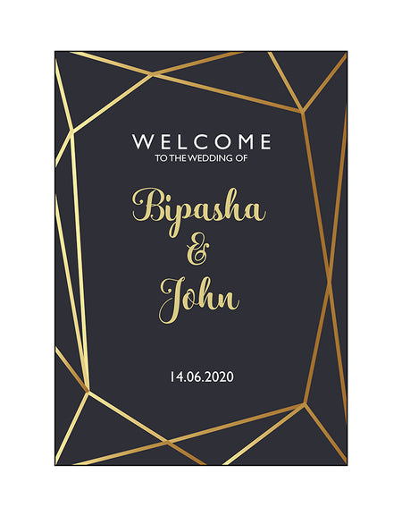 Black Gold Art Deco – A1 Mounted Welcome Poster