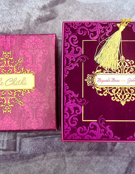 Velvet Invitation Invitation with space for Sweets & Mithai 1402