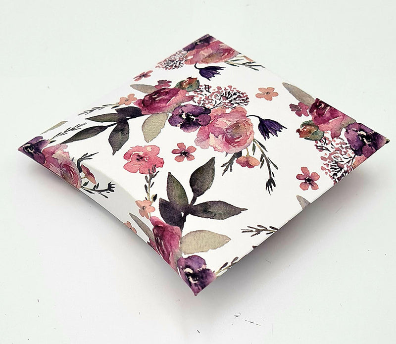 EVC 401 Burgundy pink and green floral print favour Boxes