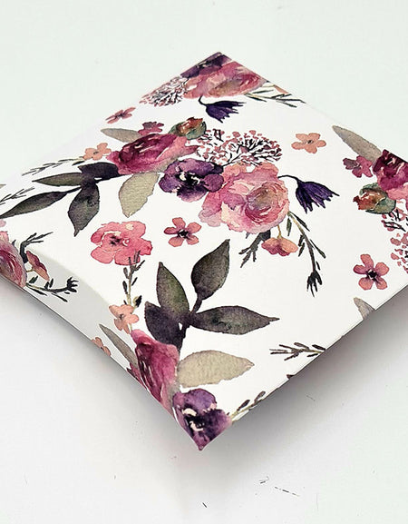 EVC 401 Burgundy pink and green floral print favour Boxes