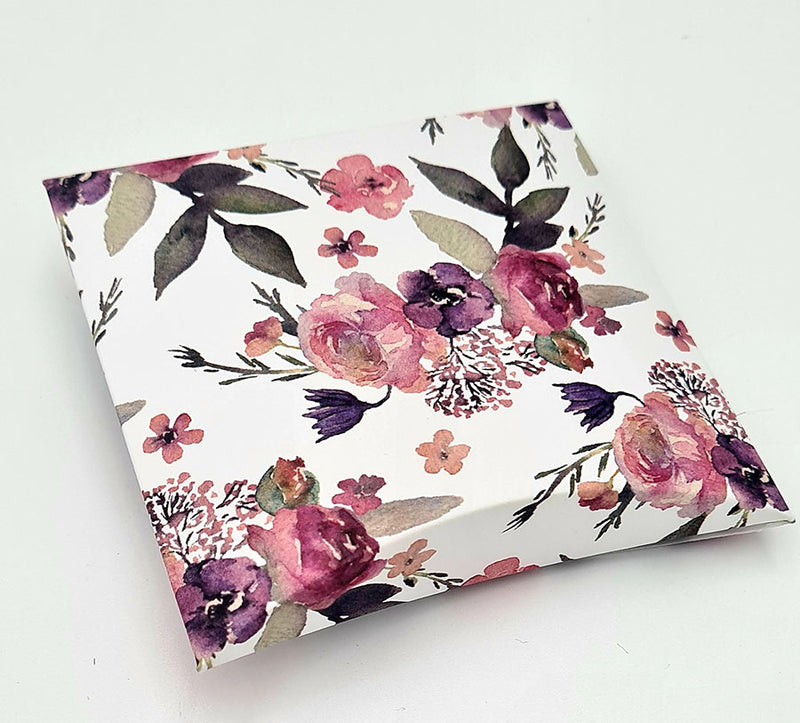 EVC 401 Burgundy pink and green floral print favour Boxes