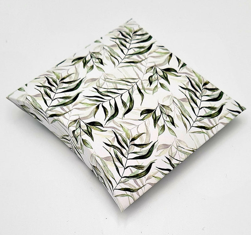 EVC 402 Mint Green Leaves Print Favour Boxes