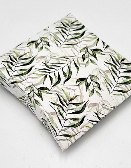 EVC 402 Mint Green Leaves Print Favour Boxes