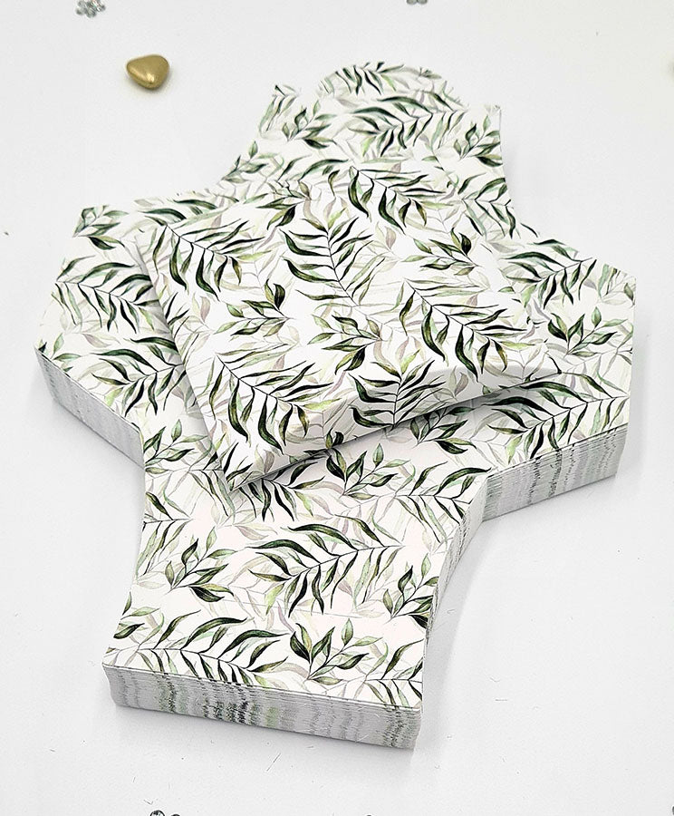EVC 402 Mint Green Leaves Print Favour Boxes