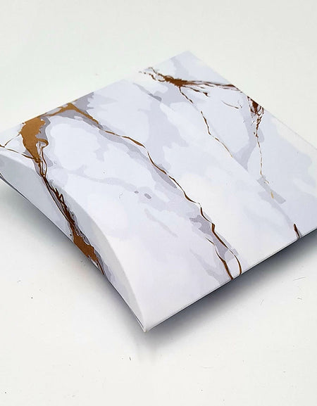 EVC 405 White and gold print Marble Favour Box