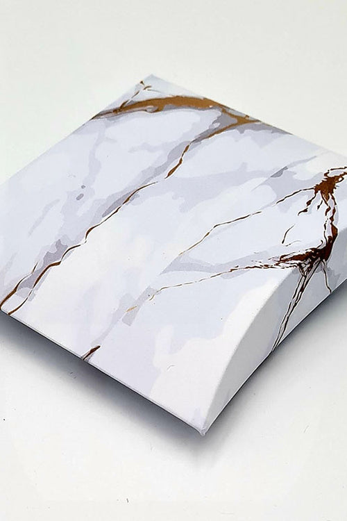 Load image into Gallery viewer, EVC 405 White and gold print Marble Favour Box
