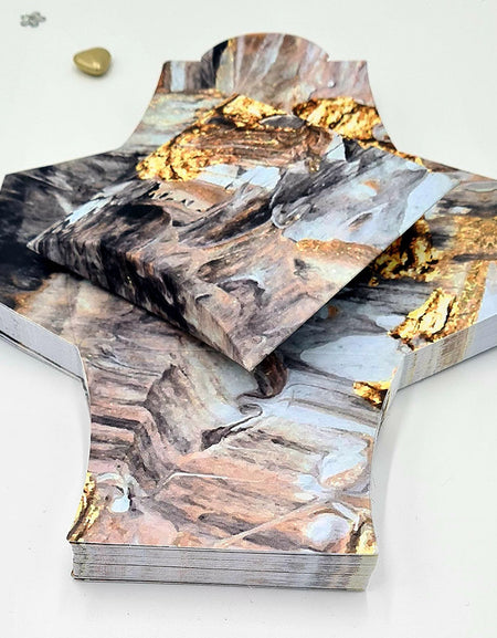 EVC 406 Black grey and gold print Marble Favour Box