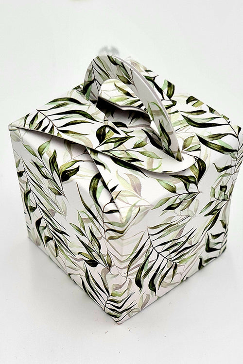 Load image into Gallery viewer, CHC 402 Mint Green Leaves Print Favour Boxes
