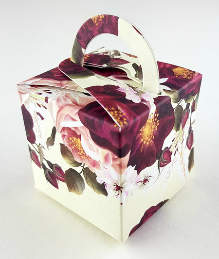CHC 310A Burgundy Maroon Floral Favour Box